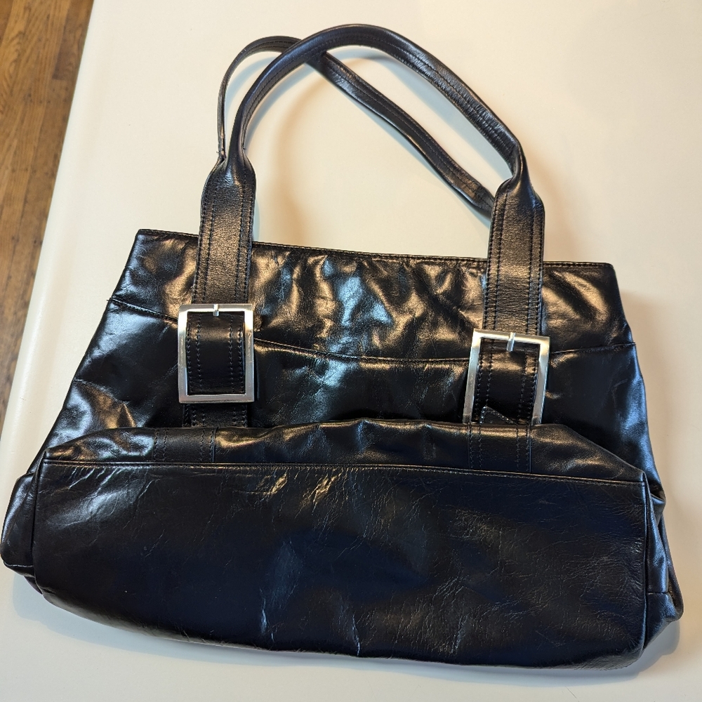 Kenneth Cole black leather shoulder handbag - Picture 2 of 7